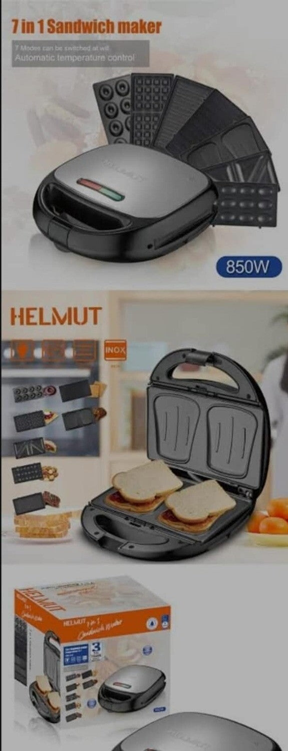 Helmut 7 in 1 Multipurpose Non-Stick Sandwich / Panini Press Machine / Toaster  The Beautiful   