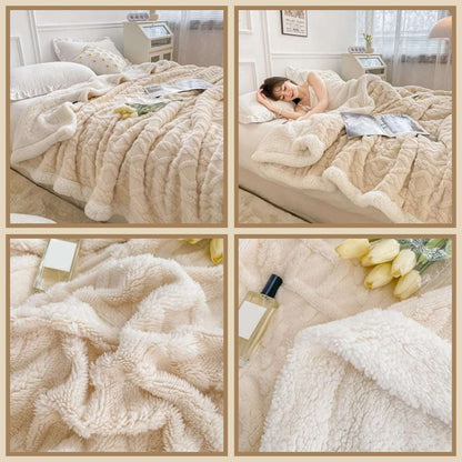 Geometric Fleece Comforter  The Beautiful Cream  