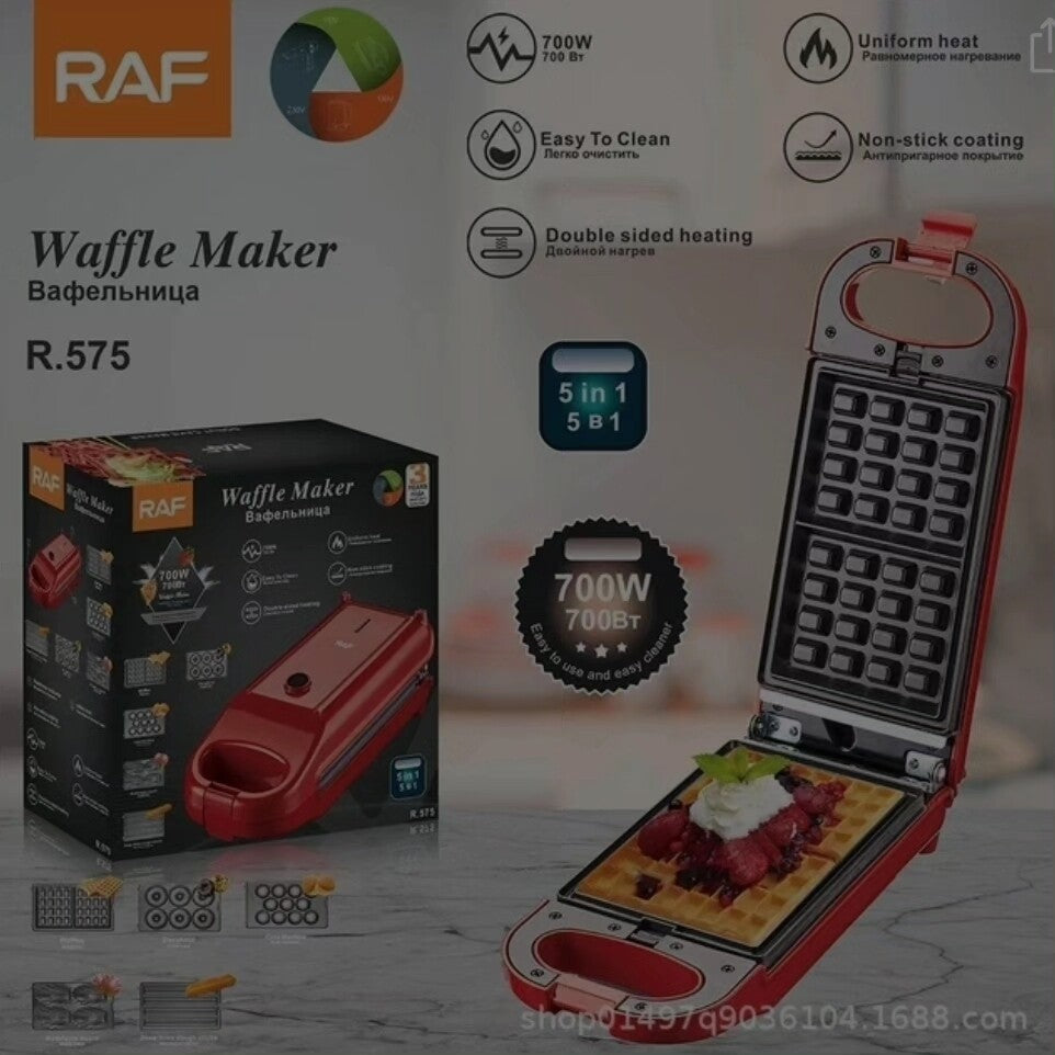 700W RAF 5 In 1 Waffle/Doughnut Maker  The Beautiful   