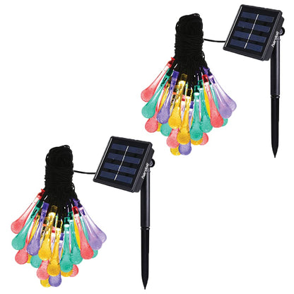 6.5m Hardoll Solar String Lights LED Decorative Lighting Crystal Water Drop  The Beautiful    