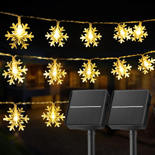 6m Christmas  Solar Snowflake String Lights  The Beautiful    