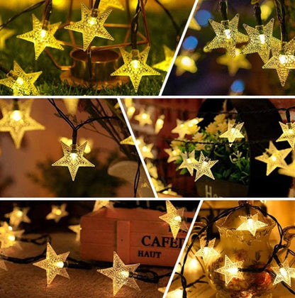 6m Solar String Lights,Solar Star String Lights,Solar Powered Fairy Lights Outdoor  The Beautiful    