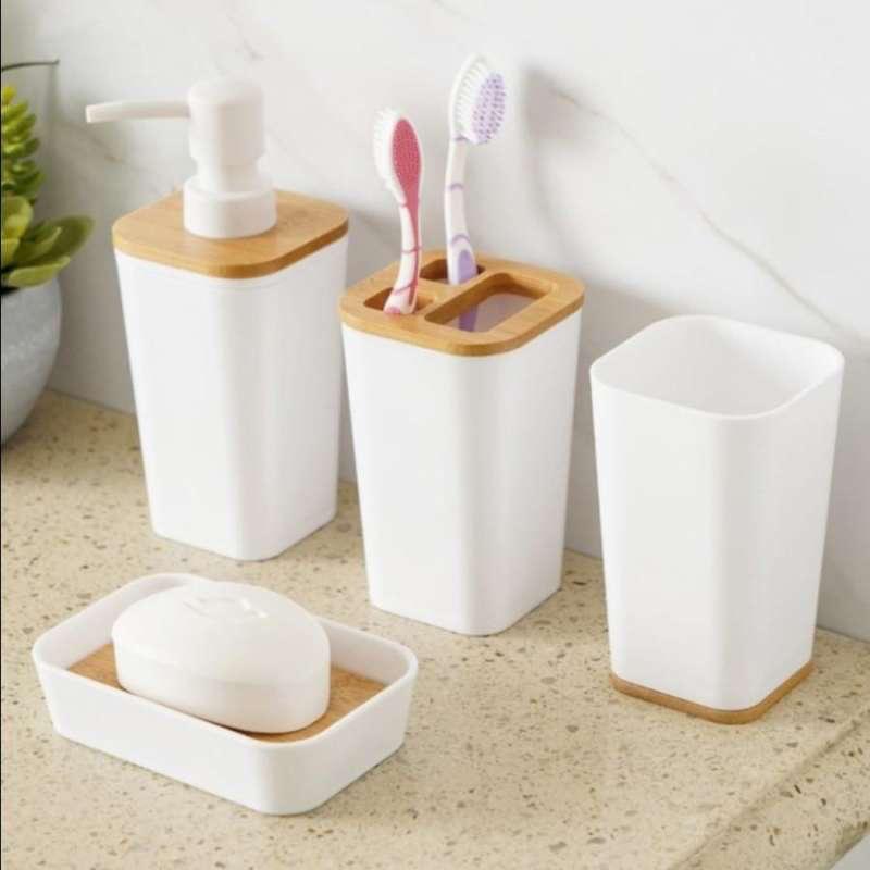 Bathroom Set 4 Pieces  The Beautiful White  