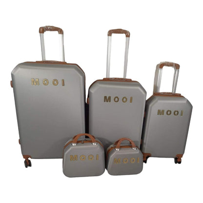 SMTE-Quality Luggage Suitcase Hardshell Mooistar 5 Piece  The Beautiful Silver  