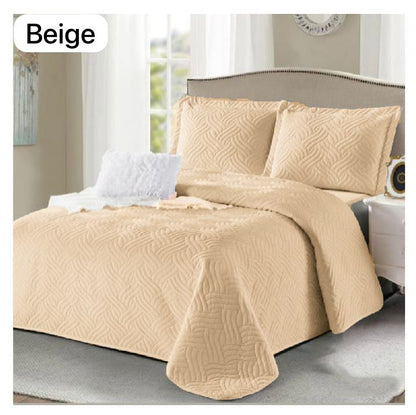 5 Piece Quilted Bedspreads  The Beautiful Beige  