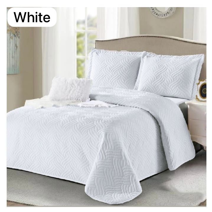 5 Piece Quilted Bedspreads  The Beautiful White  