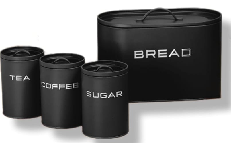 Retro Breadbin Set  The Beautiful Black  