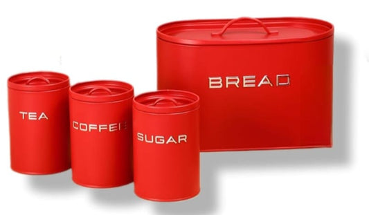 Retro Breadbin Set  The Beautiful Red  