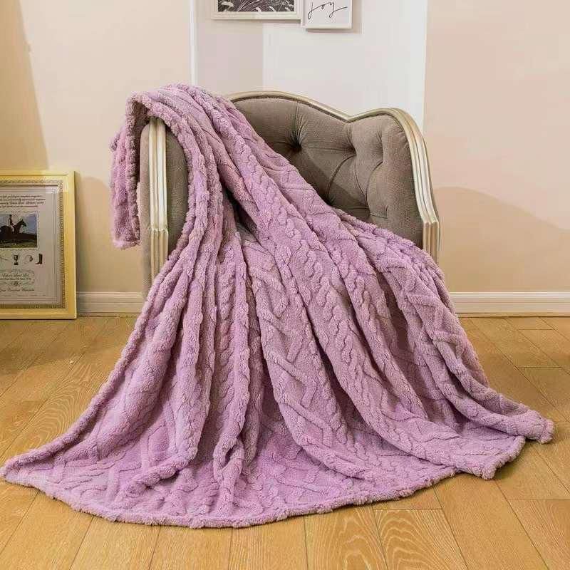 Geometric Pattern Sherpa Throws  The Beautiful  Double Purple 