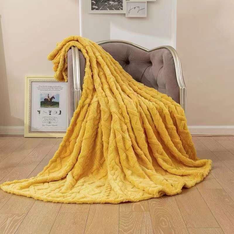 Geometric Pattern Sherpa Throws  The Beautiful  Double Yellow 