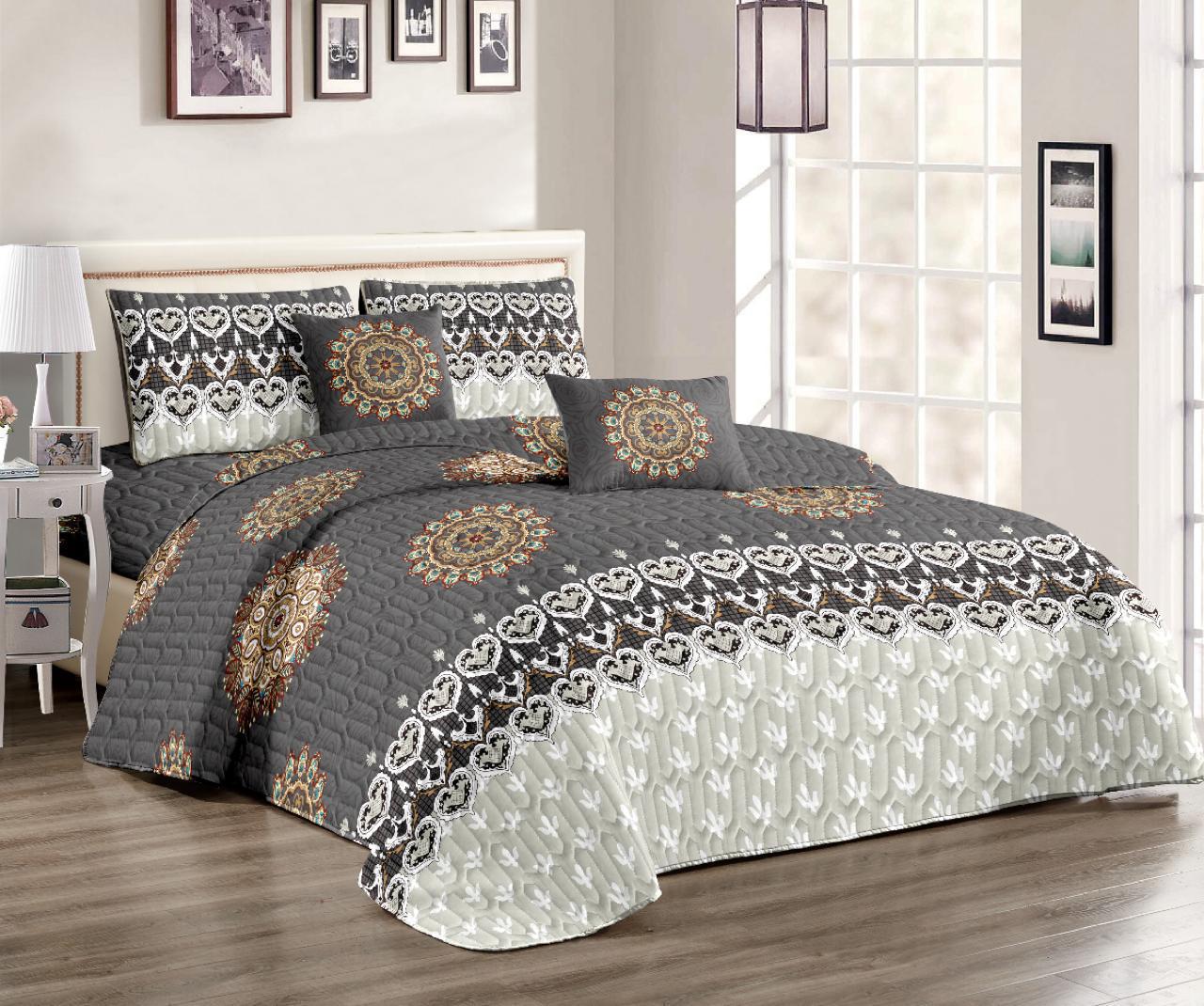 Plain and Flower 5 Piece Bedspreads (Queen/King)  The Beautiful  10 Queen 