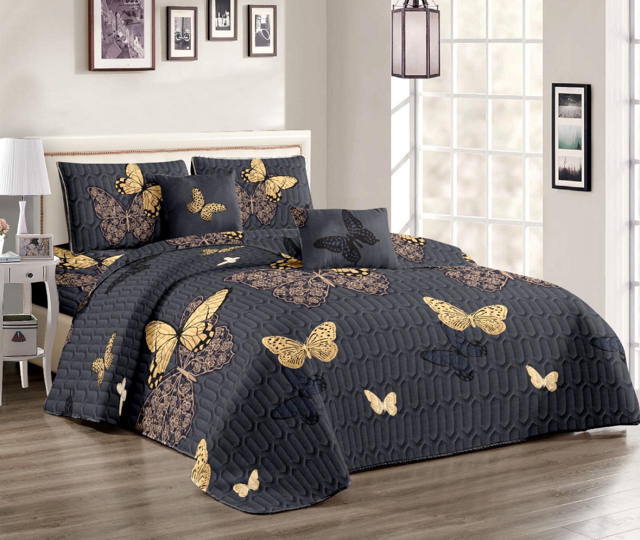 Plain and Flower 5 Piece Bedspreads (Queen/King)  The Beautiful  8 Queen 