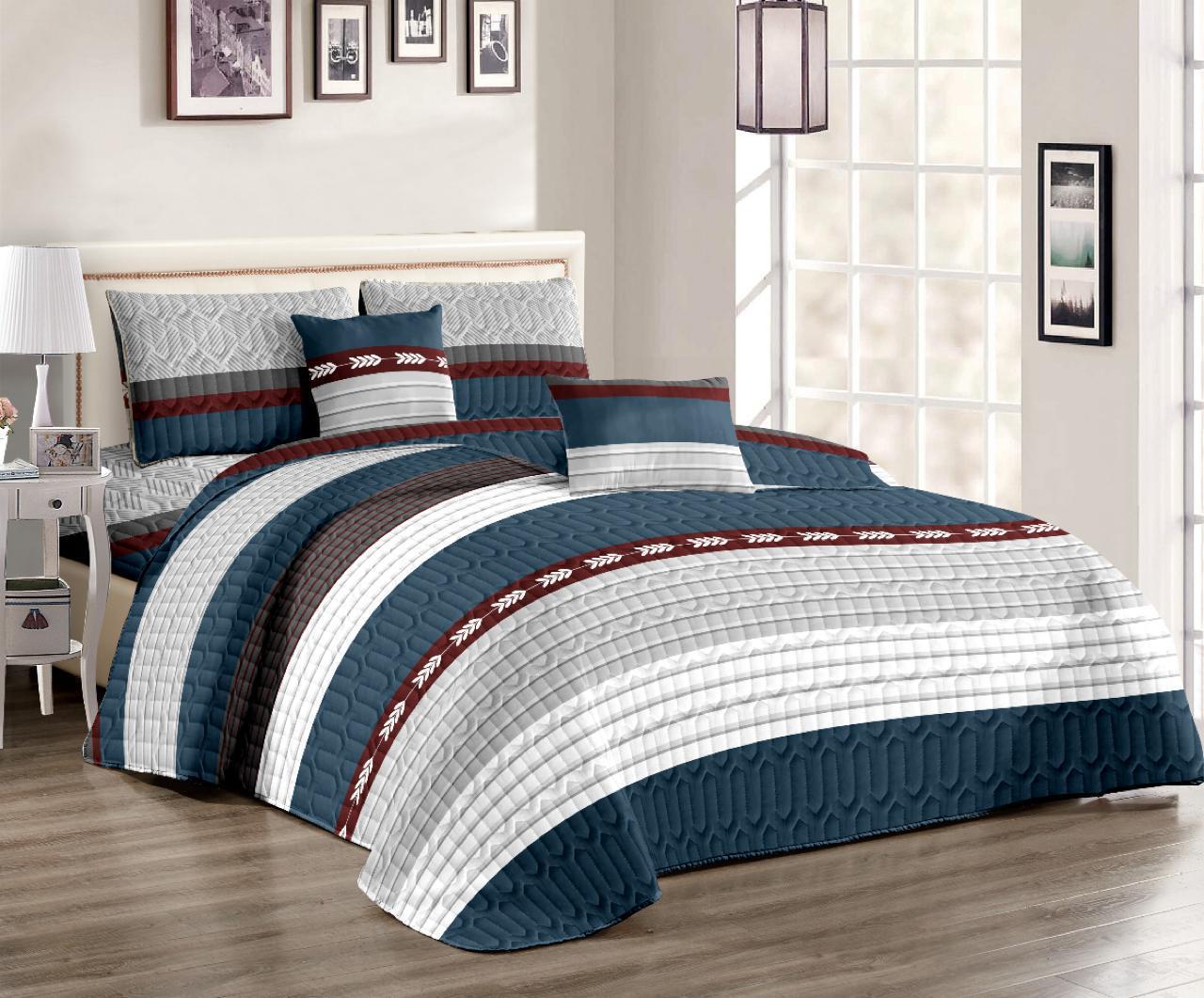 Plain and Flower 5 Piece Bedspreads (Queen/King)  The Beautiful  5 Queen 