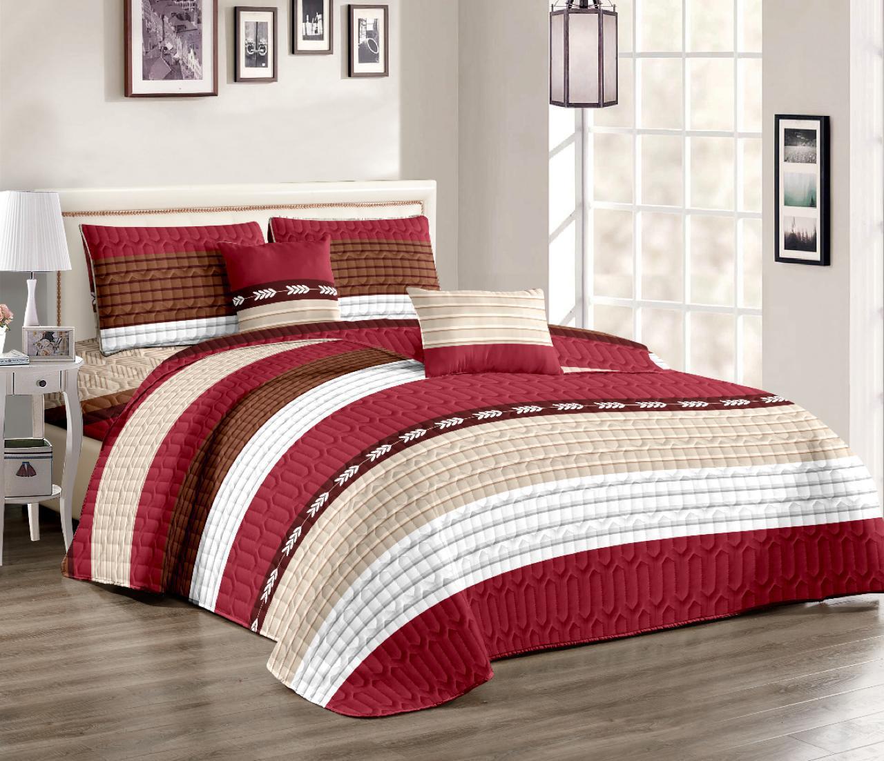 Plain and Flower 5 Piece Bedspreads (Queen/King)  The Beautiful  1 Queen 