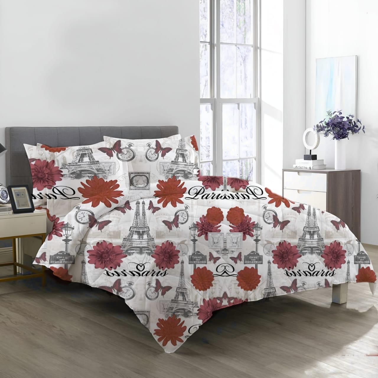 5 Piece Floral Comforter Sets  The Beautiful Double 5 