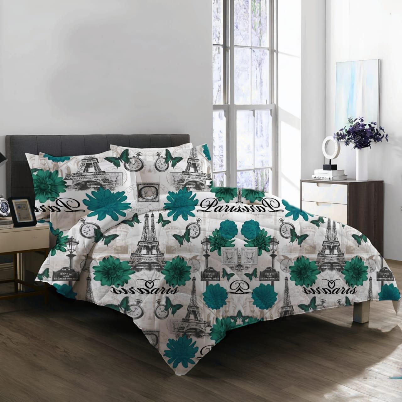 5 Piece Floral Comforter Sets  The Beautiful Double 2 