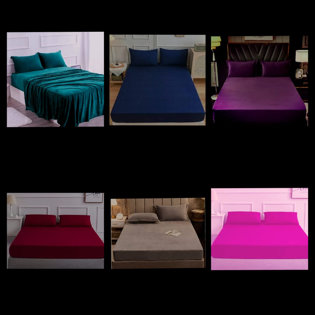 3 Piece Velvet Fleece Sheet Set (Double/Queen)  The Beautiful    