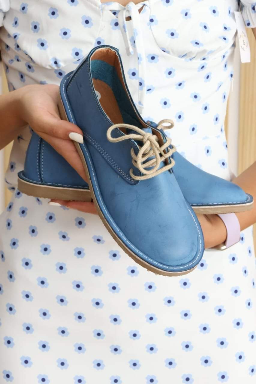 Genuine Leather Vellie Shoes  The Beautiful 3 Light Blue 