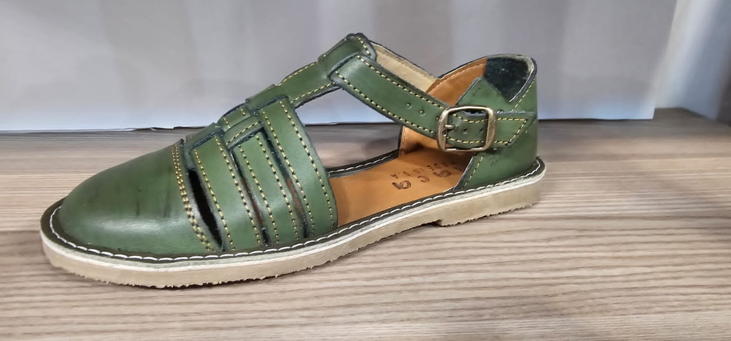 Genuine Leather Vellie Shoes  The Beautiful 3 Olive Green 