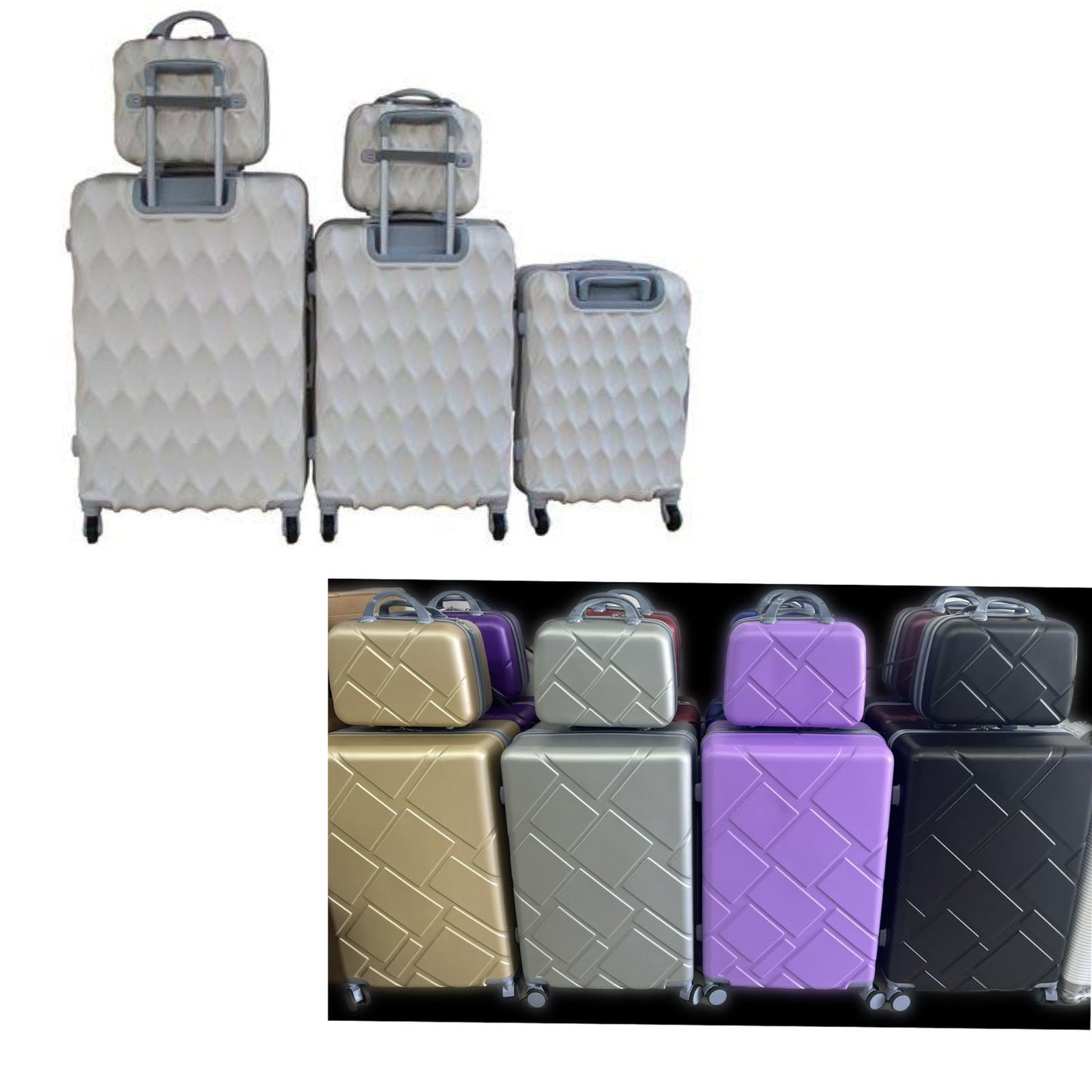 5-Piece Travel Trolley Luggage Set - Durable - Lightweight - Versatile Suitcases  The Beautiful White  