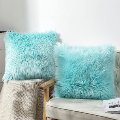 Fluffy Throw Pillow Covers  The Beautiful South Africa Sea Blue With Pillows Included 