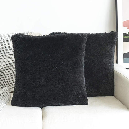 Fluffy Throw Pillow Covers  The Beautiful South Africa Black  