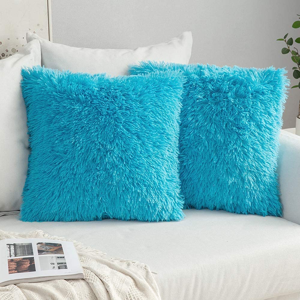 Fluffy Throw Pillow Covers  The Beautiful South Africa Turqoiuse  