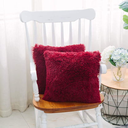 Fluffy Throw Pillow Covers  The Beautiful South Africa Maroon  