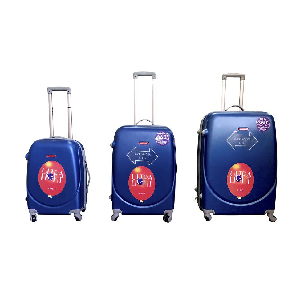 3 Piece Lightweight Luggage Set  The Beautiful Blue 3 Piece 