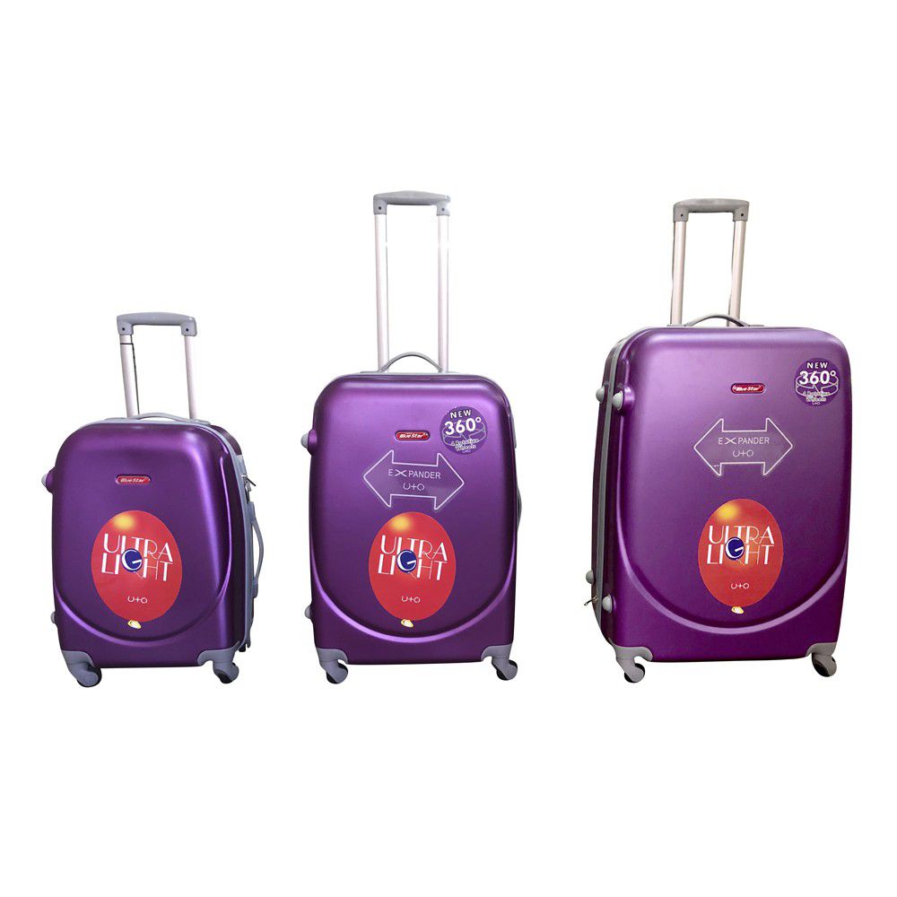 3 Piece Lightweight Luggage Set  The Beautiful Purple 3 Piece 
