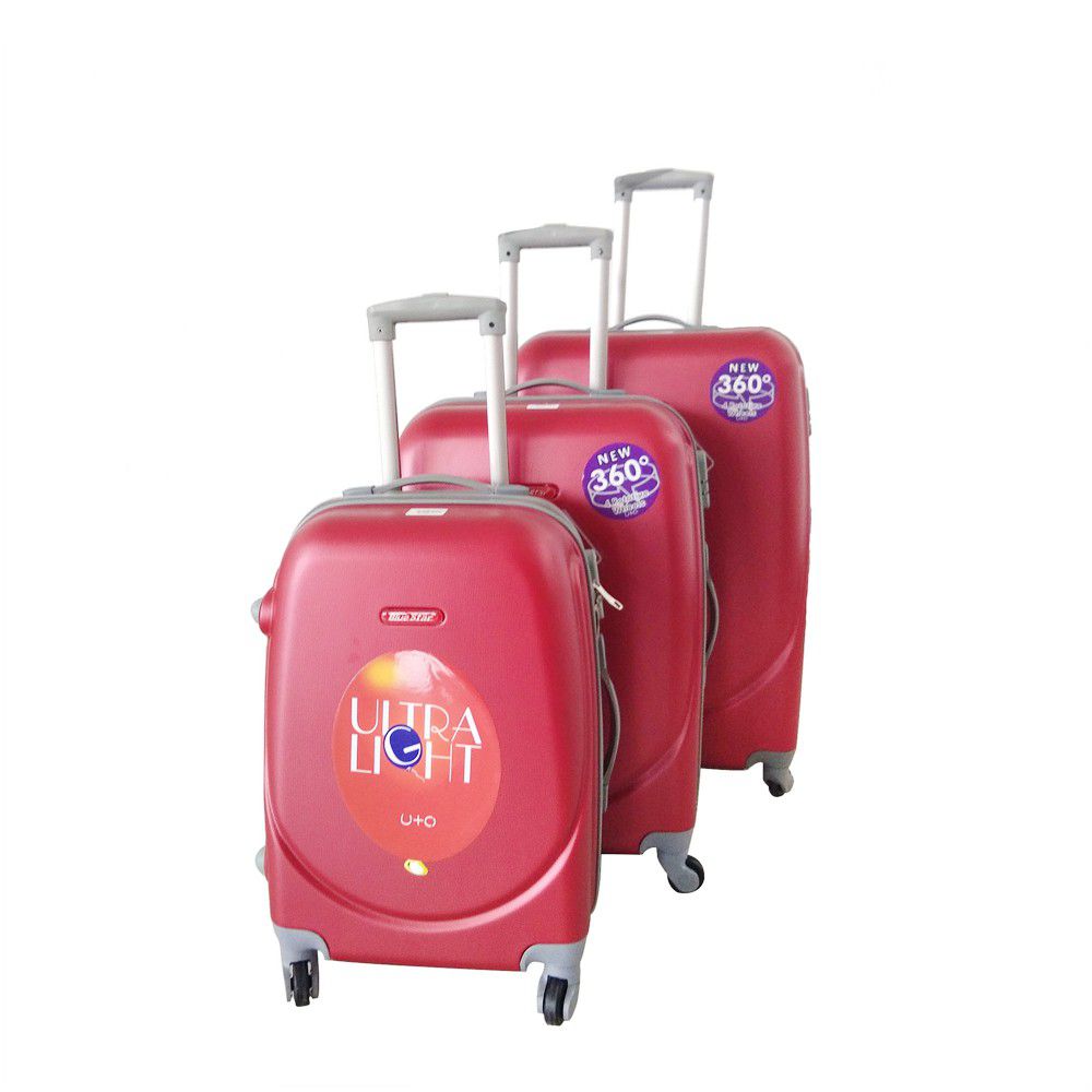 3 Piece Lightweight Luggage Set  The Beautiful Red 3 Piece 