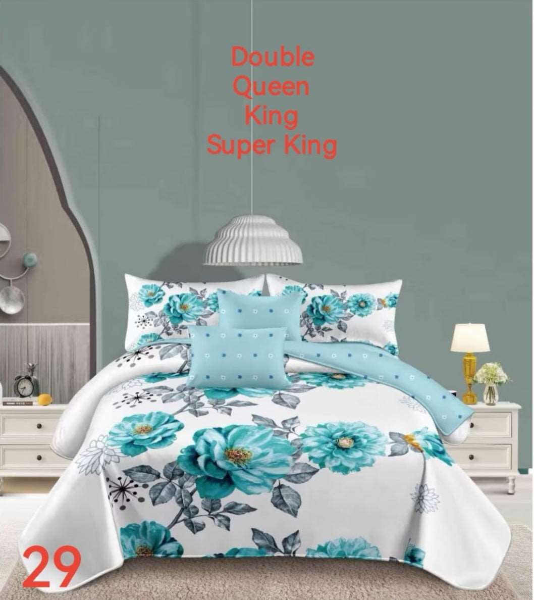 6 Piece Reversible Duvet Cover Set  The Beautiful Double  