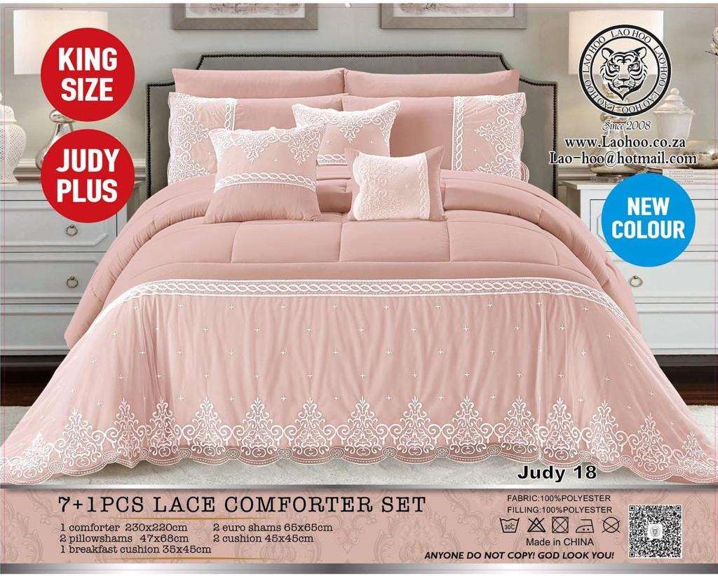 8 Piece Lace Comforter Bedding Set King Size  The Beautiful   