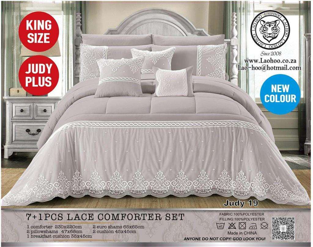 8 Piece Lace Comforter Bedding Set King Size  The Beautiful   