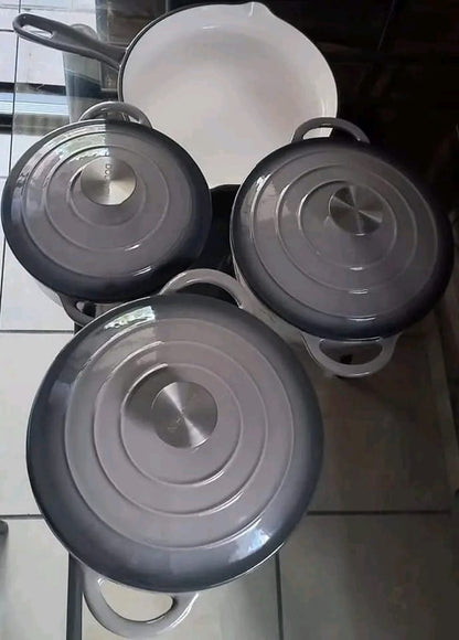 7 Piece Cast Iron Cookware Set 7 Piece Cast Iron Cookware Set The Beautiful Grey  