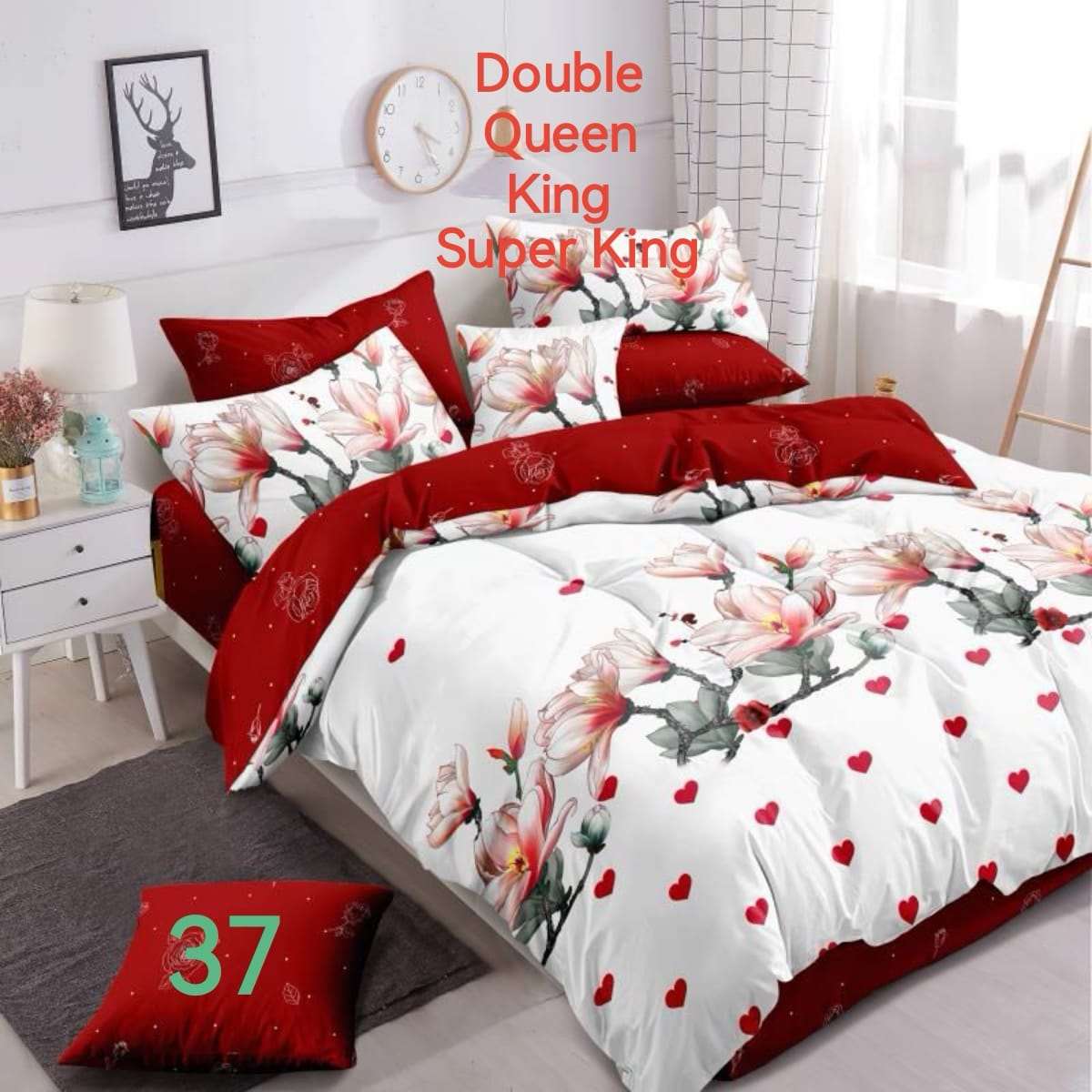 6 Piece Reversible Duvet Cover Set  The Beautiful   