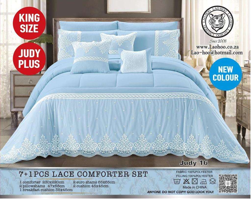 8 Piece Lace Comforter Bedding Set King Size  The Beautiful   