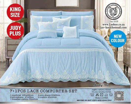 8 Piece Lace Comforter Bedding Set King Size  The Beautiful   