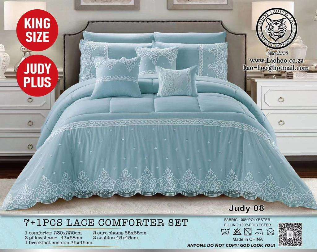 8 Piece Lace Comforter Bedding Set King Size  The Beautiful   