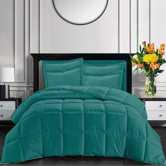 Plain Rio Comforter 5 Piece  The Beautiful Queen Teal 