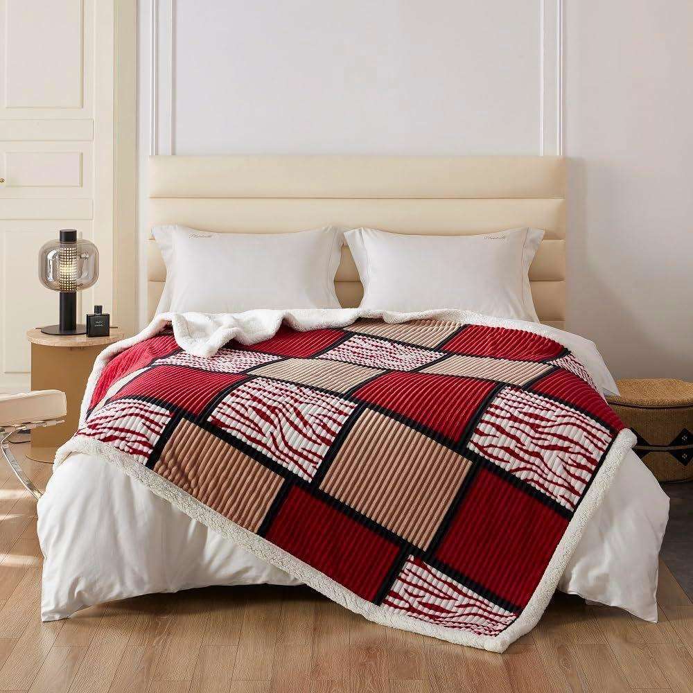 Super soft flannel throw King Size  The Beautiful Red and Brown  