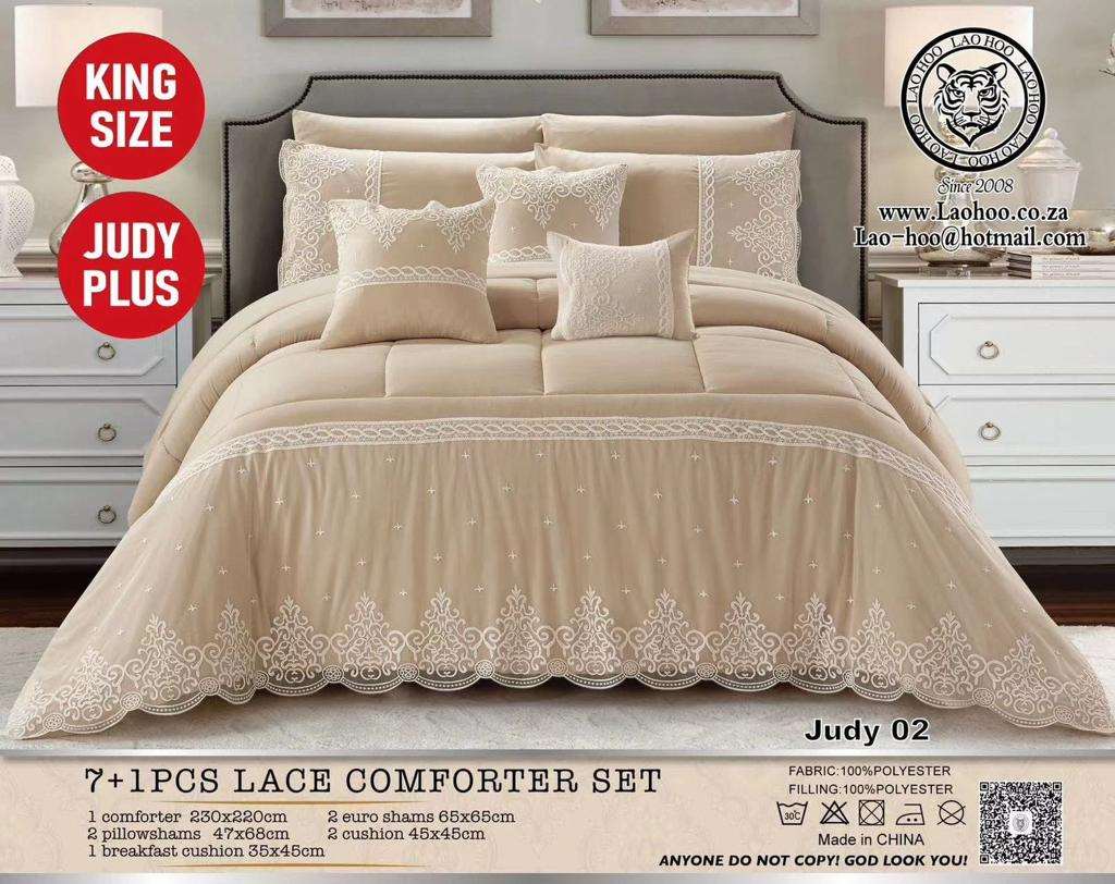 8 Piece Lace Comforter Bedding Set King Size  The Beautiful   