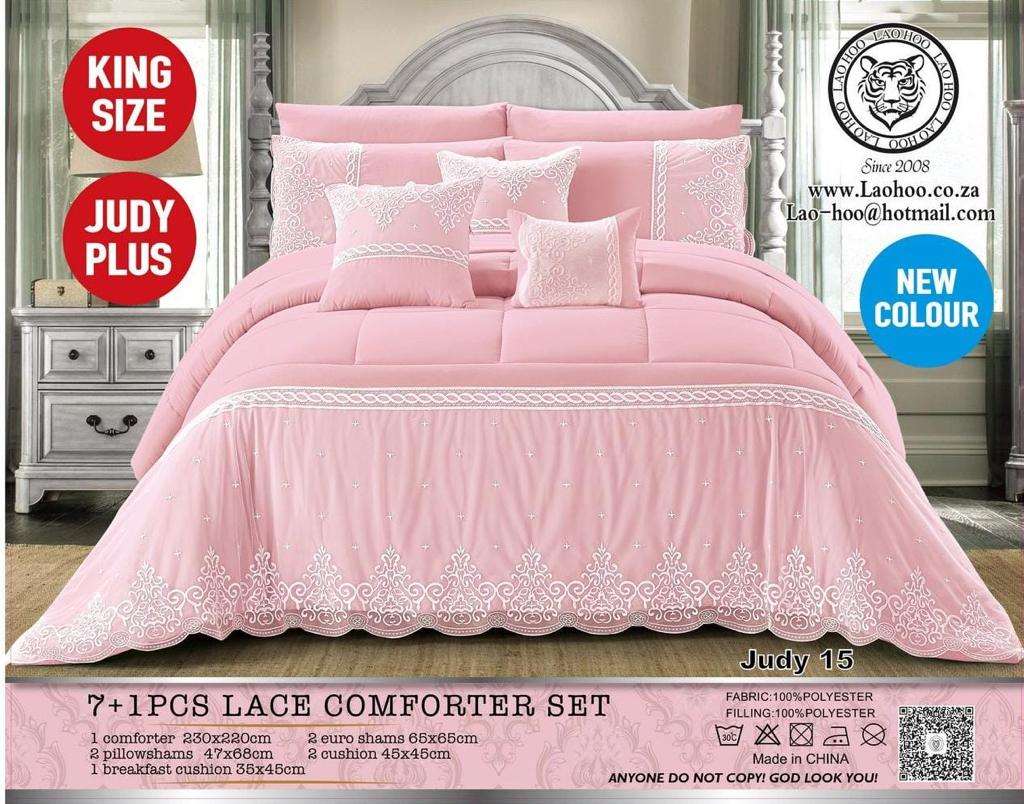 8 Piece Lace Comforter Bedding Set King Size  The Beautiful   