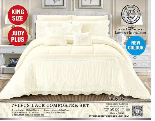 8 Piece Lace Comforter Bedding Set King Size  The Beautiful   