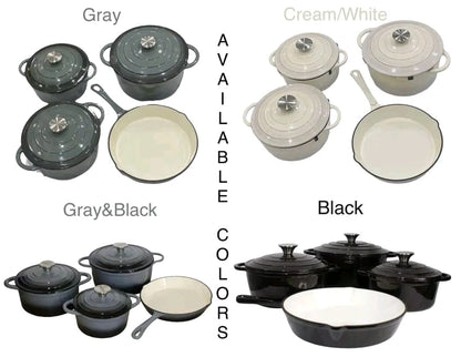 7 Piece Cast Iron Cookware Set 7 Piece Cast Iron Cookware Set The Beautiful Cream  