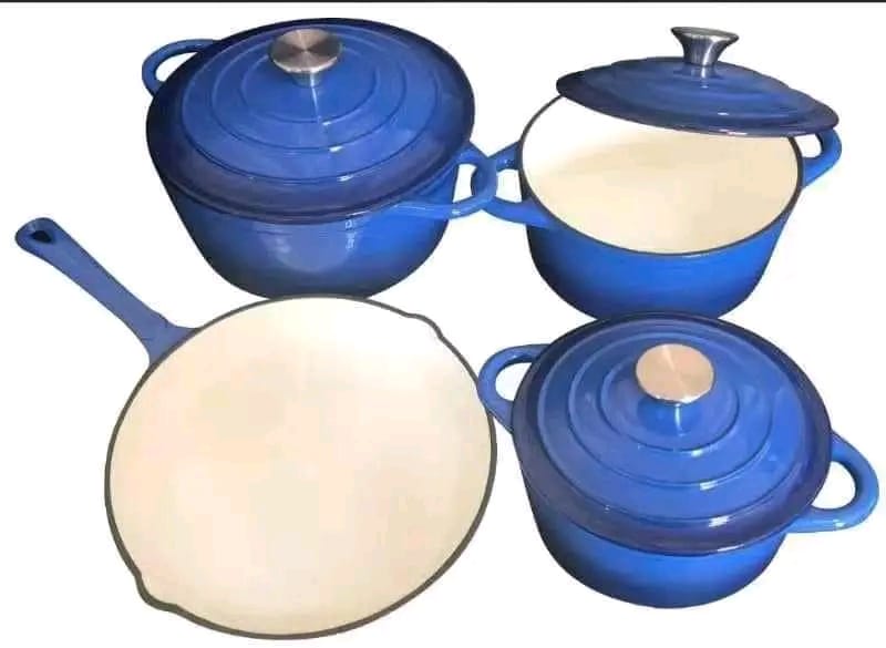 7 Piece Cast Iron Cookware Set 7 Piece Cast Iron Cookware Set The Beautiful Royal Blue  