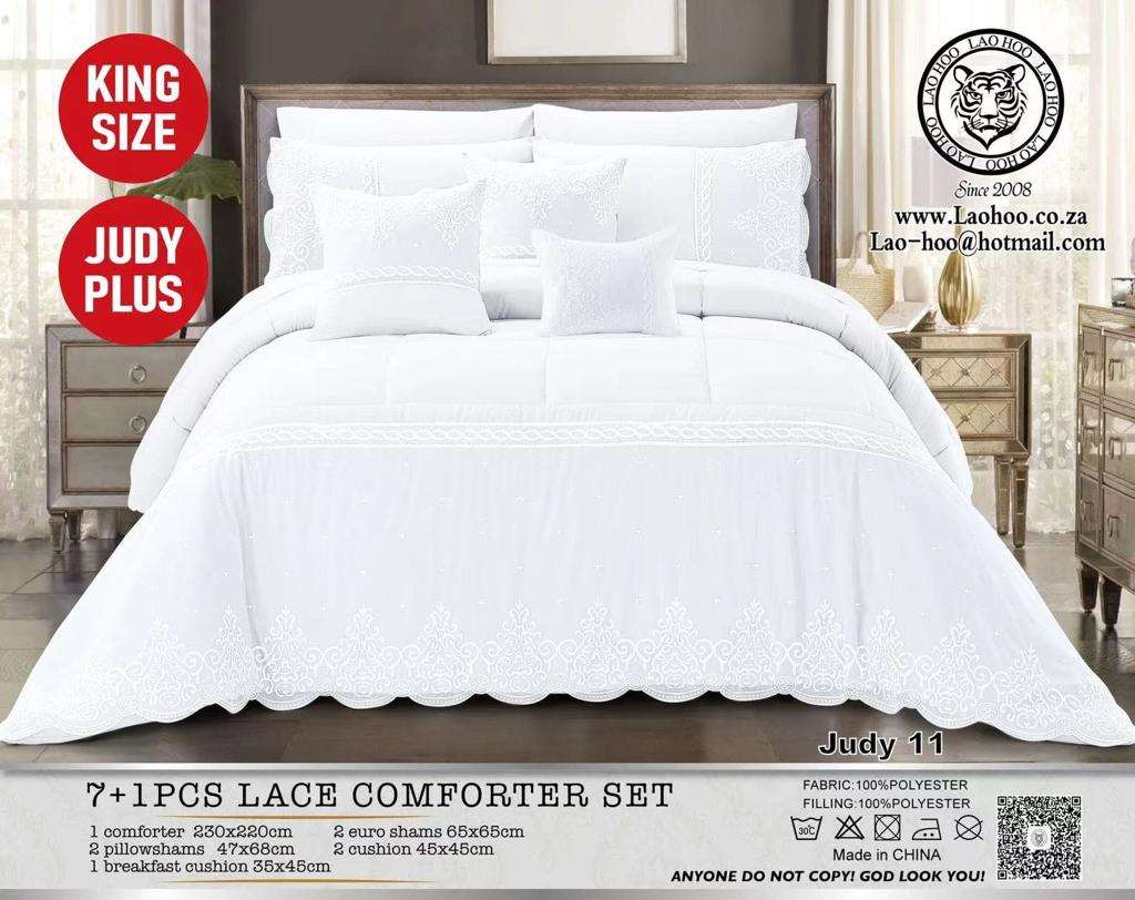 8 Piece Lace Comforter Bedding Set King Size  The Beautiful   