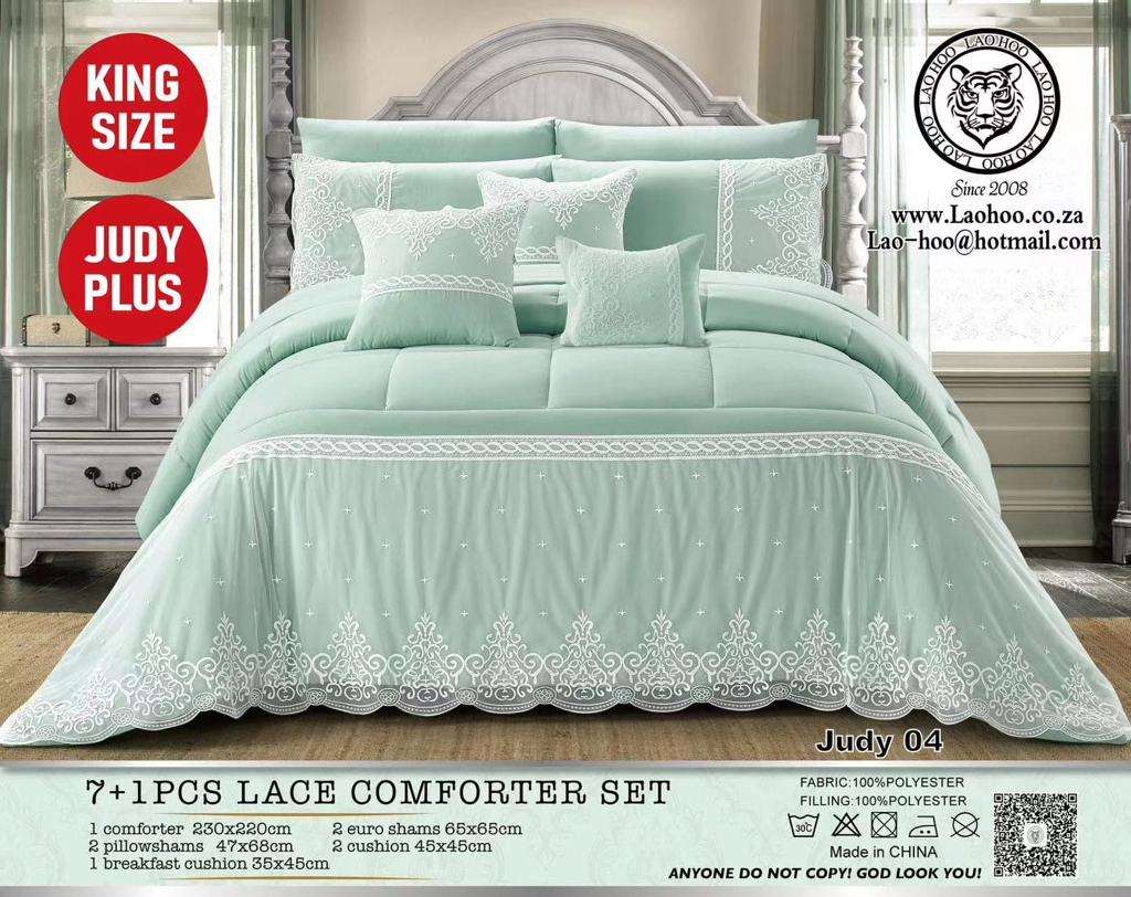 8 Piece Lace Comforter Bedding Set King Size  The Beautiful   