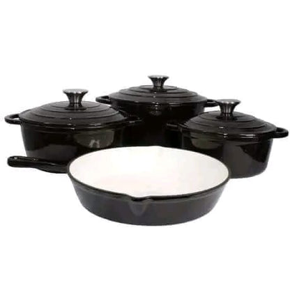 7 Piece Cast Iron Cookware Set 7 Piece Cast Iron Cookware Set The Beautiful Black  