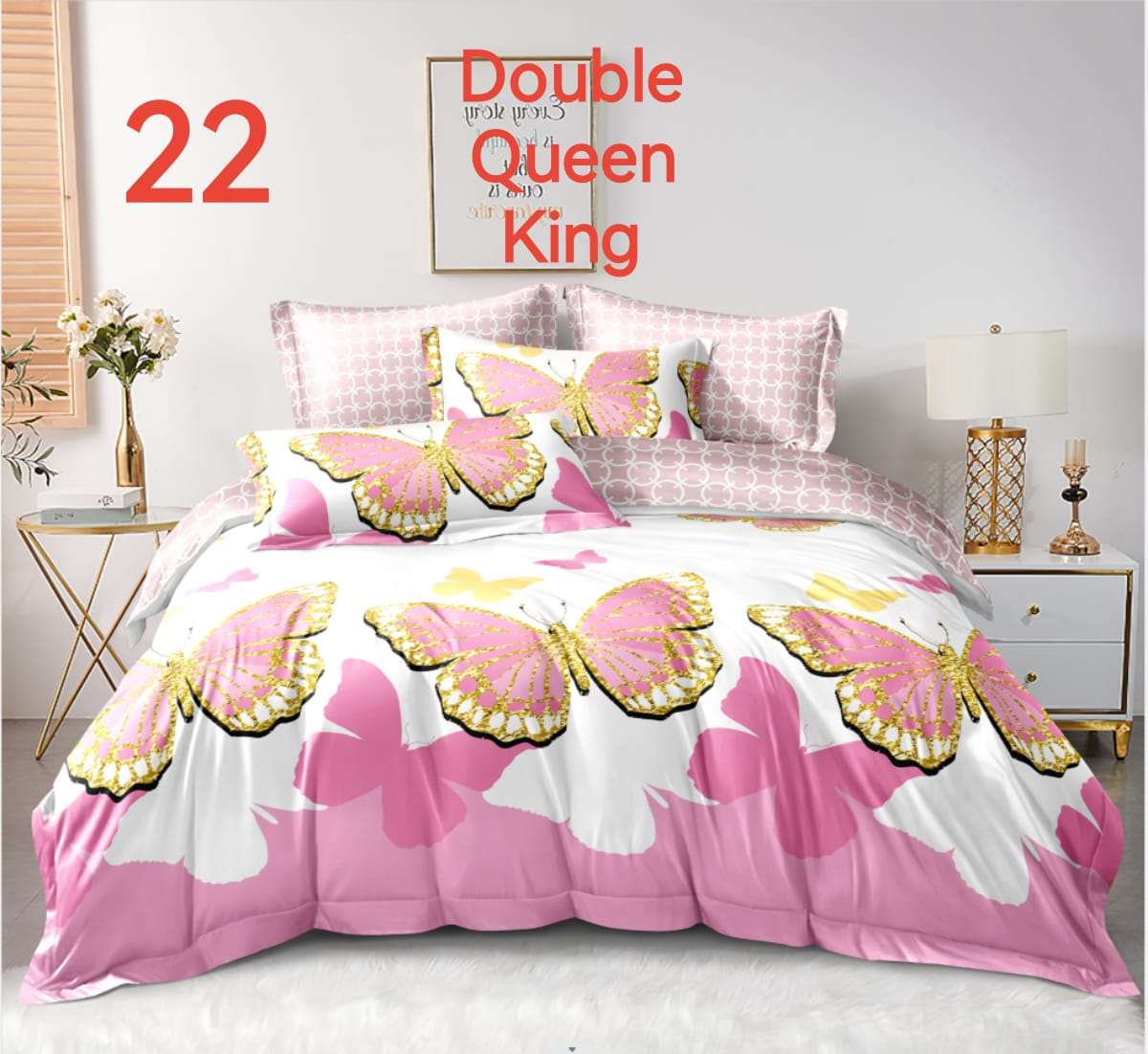 6 Piece Reversible Duvet Cover Set  The Beautiful   